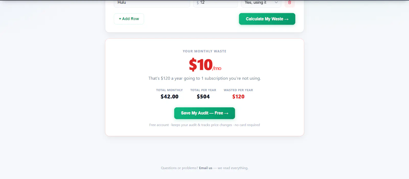 SubAudit  screenshot 2