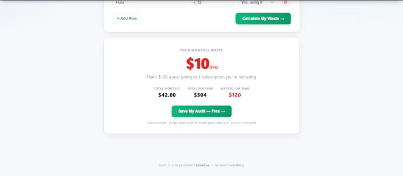 SubAudit  screenshot 2
