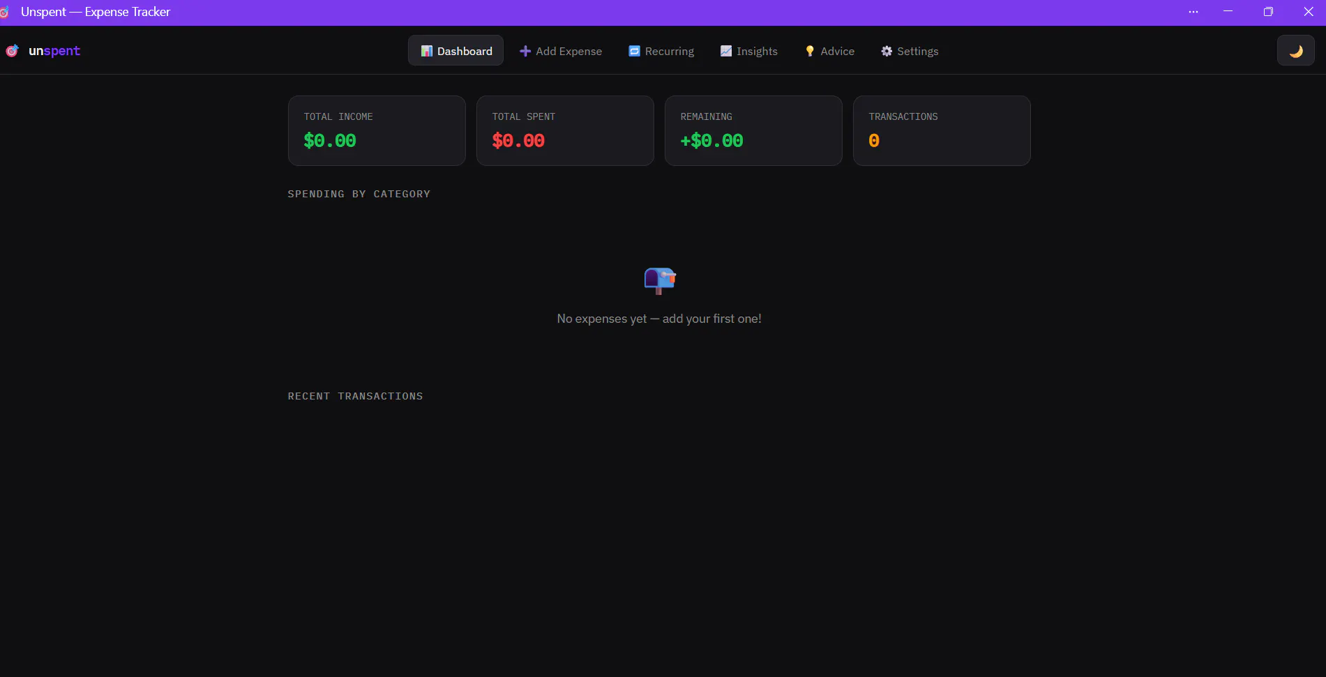 Unspent — Expense Tracker 제품 배너