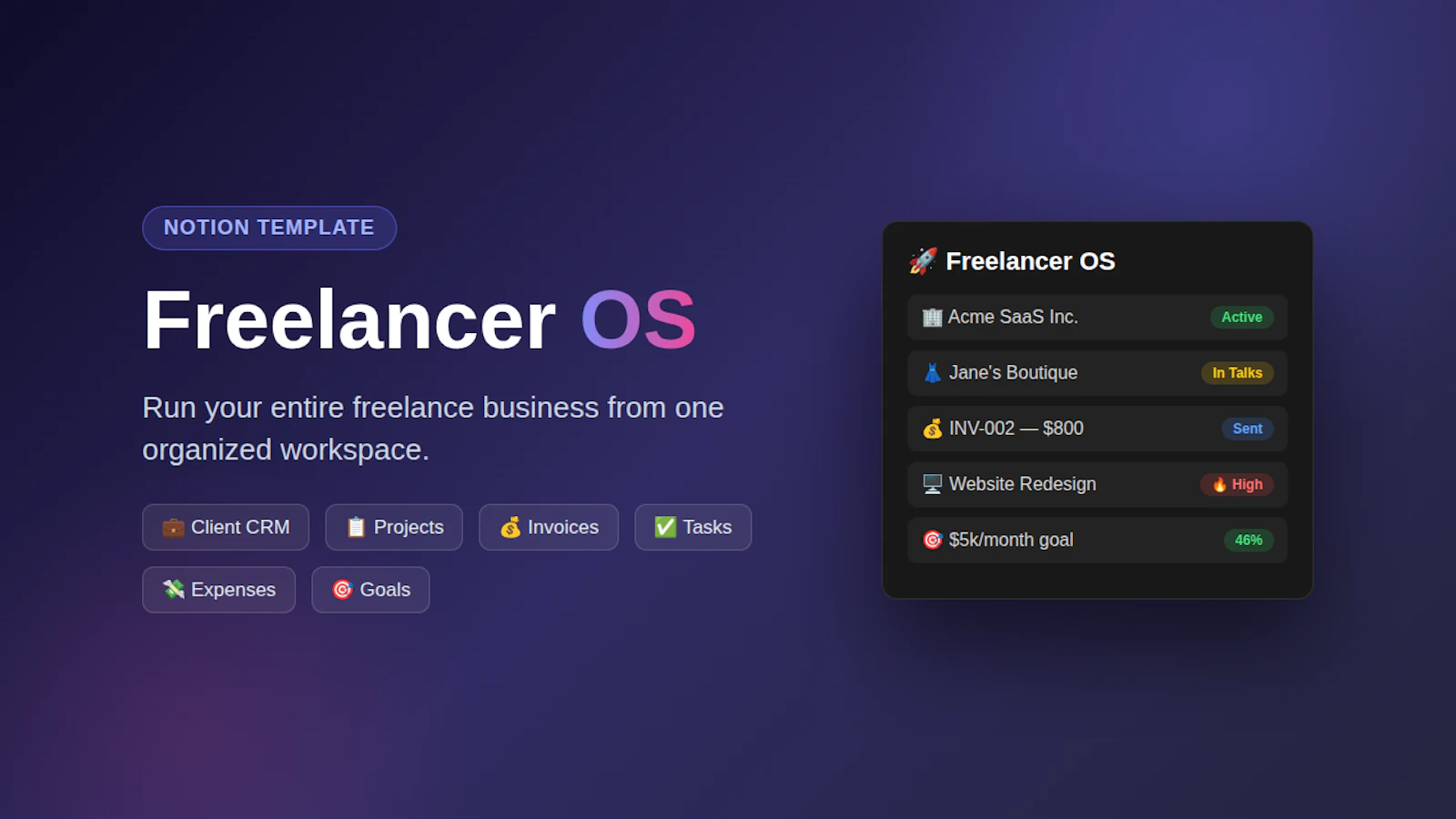 Freelancer OS screenshot 1