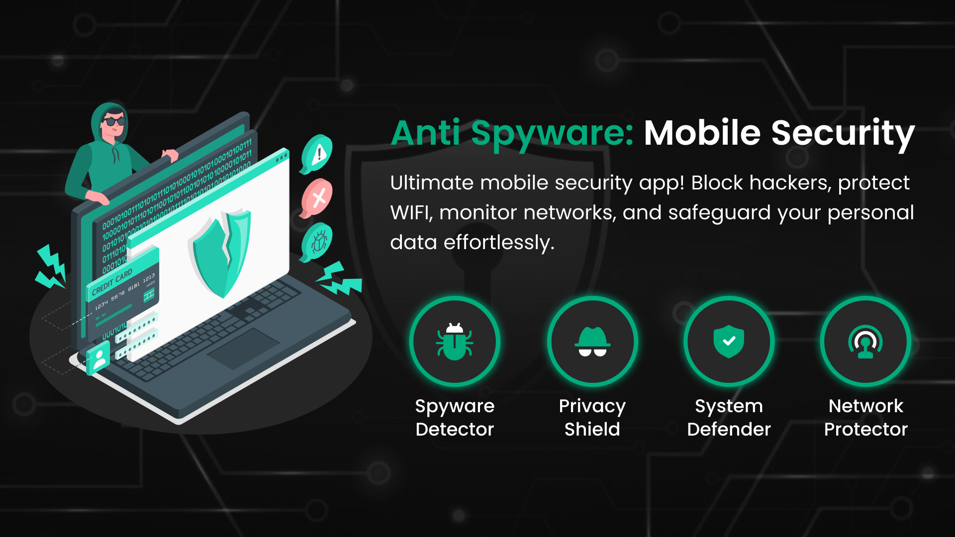 Spyware Security & Anti Spy AI - Main screenshot showing features and interface