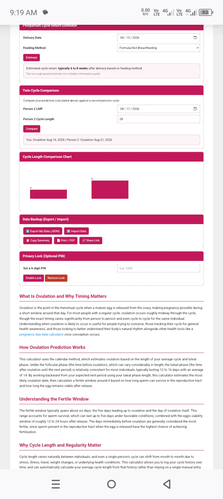 Ovulation Calculator  gallery image