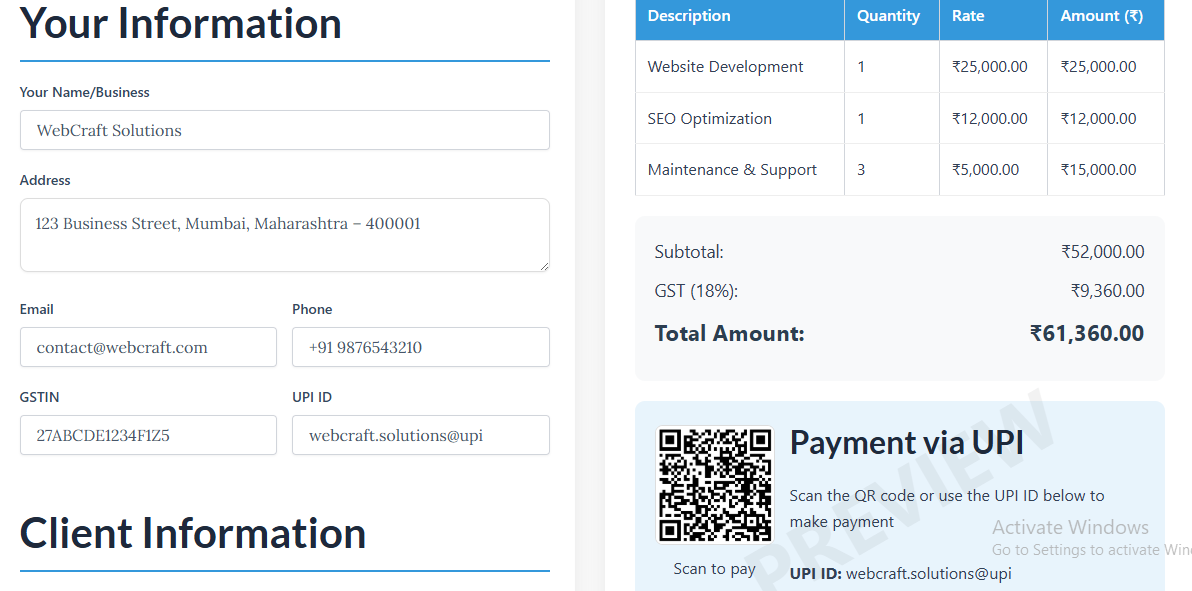 Média Outils gratuits - Générateur de factures gratuit 2