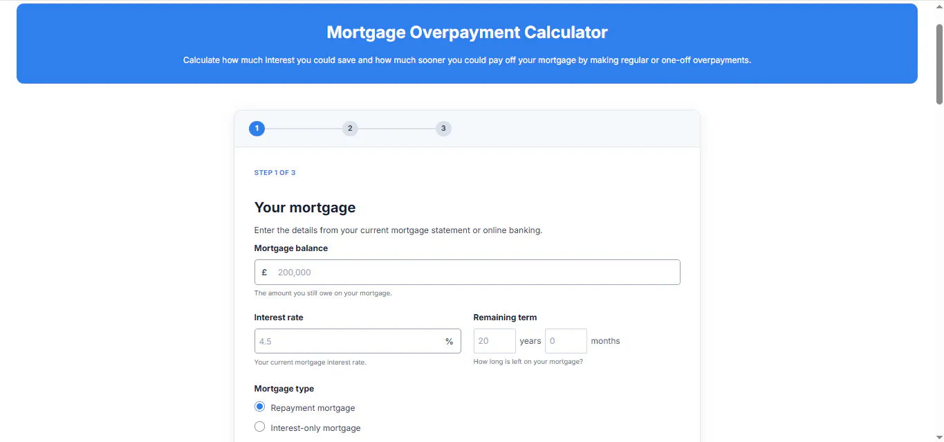 Mortgage Overpayment Calculator gallery image