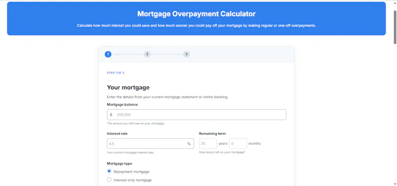 Mortgage Overpayment Calculator screenshot 2