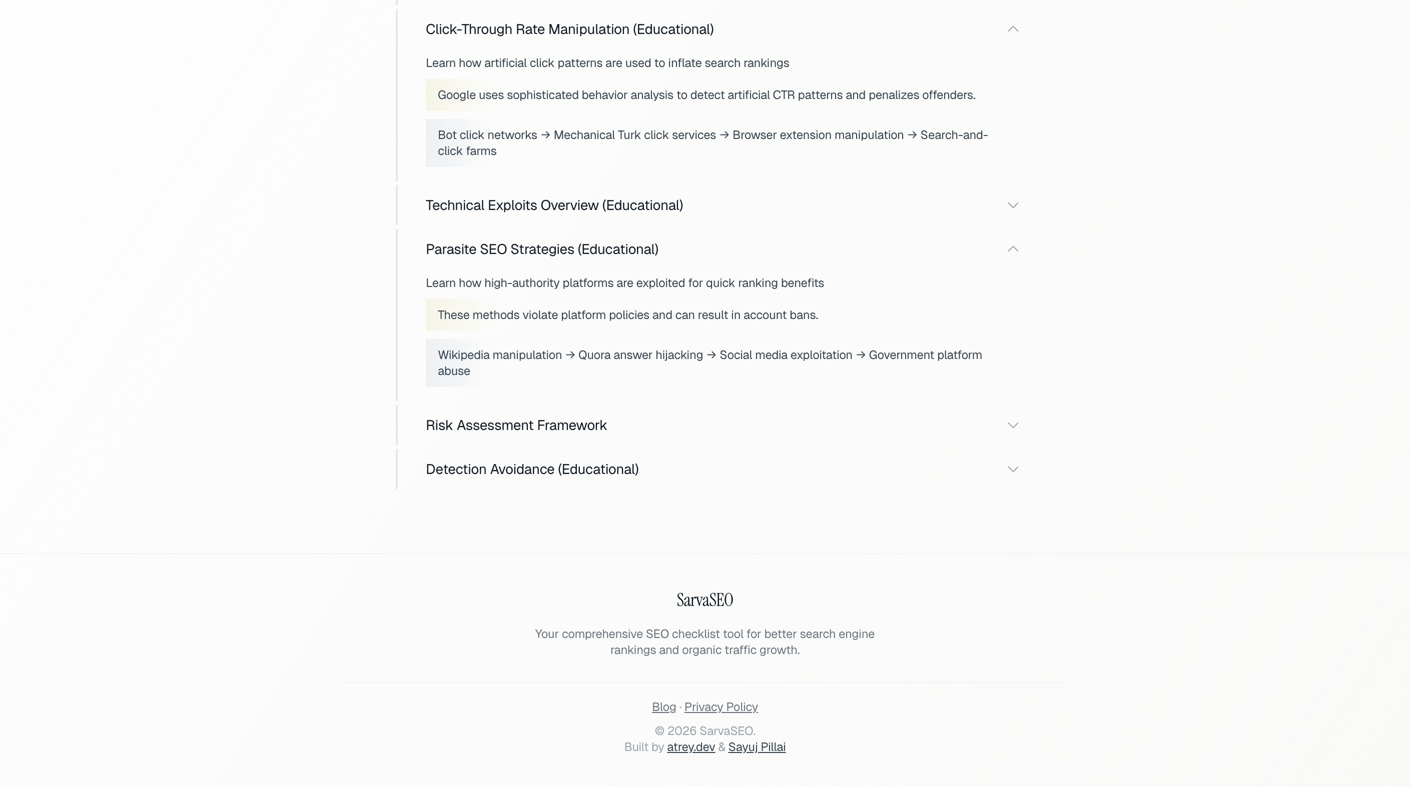 SarvaSEO | The 7 Steps SEO Toolkit - Screenshot 3 showing product features and functionality