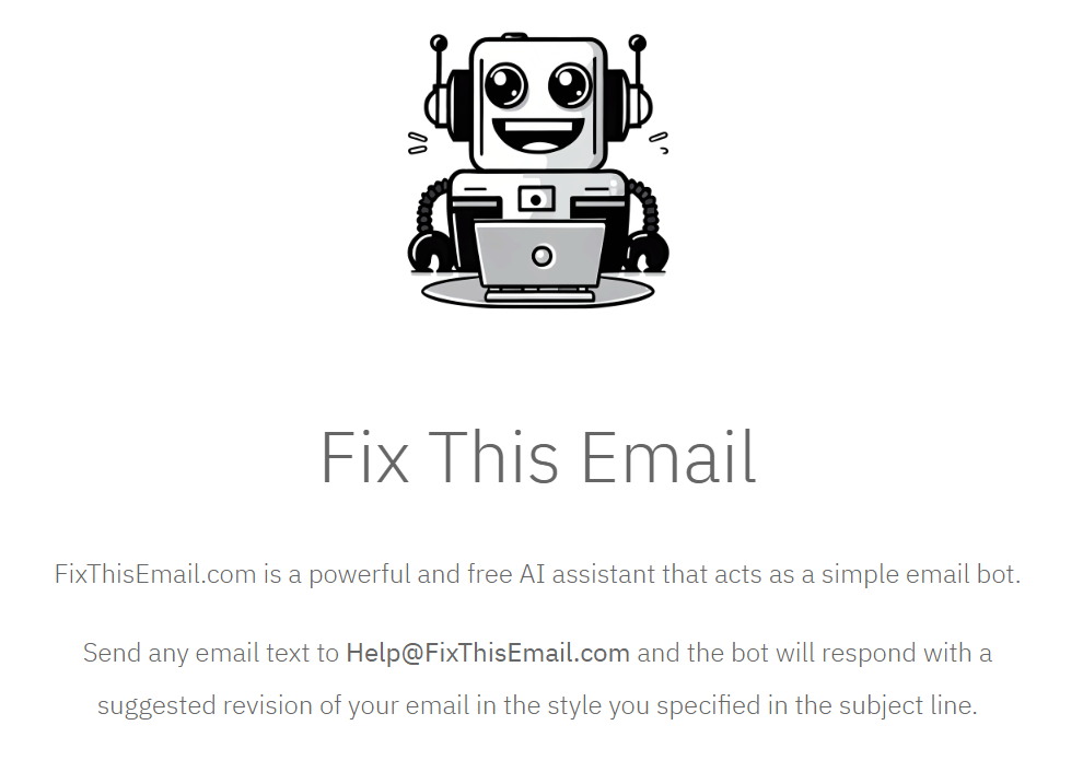 وسائط إصلاح هذا البريد الإلكتروني - واجهة بريد إلكتروني لـ GPT-3 من خلال help@fixthemail.com 1