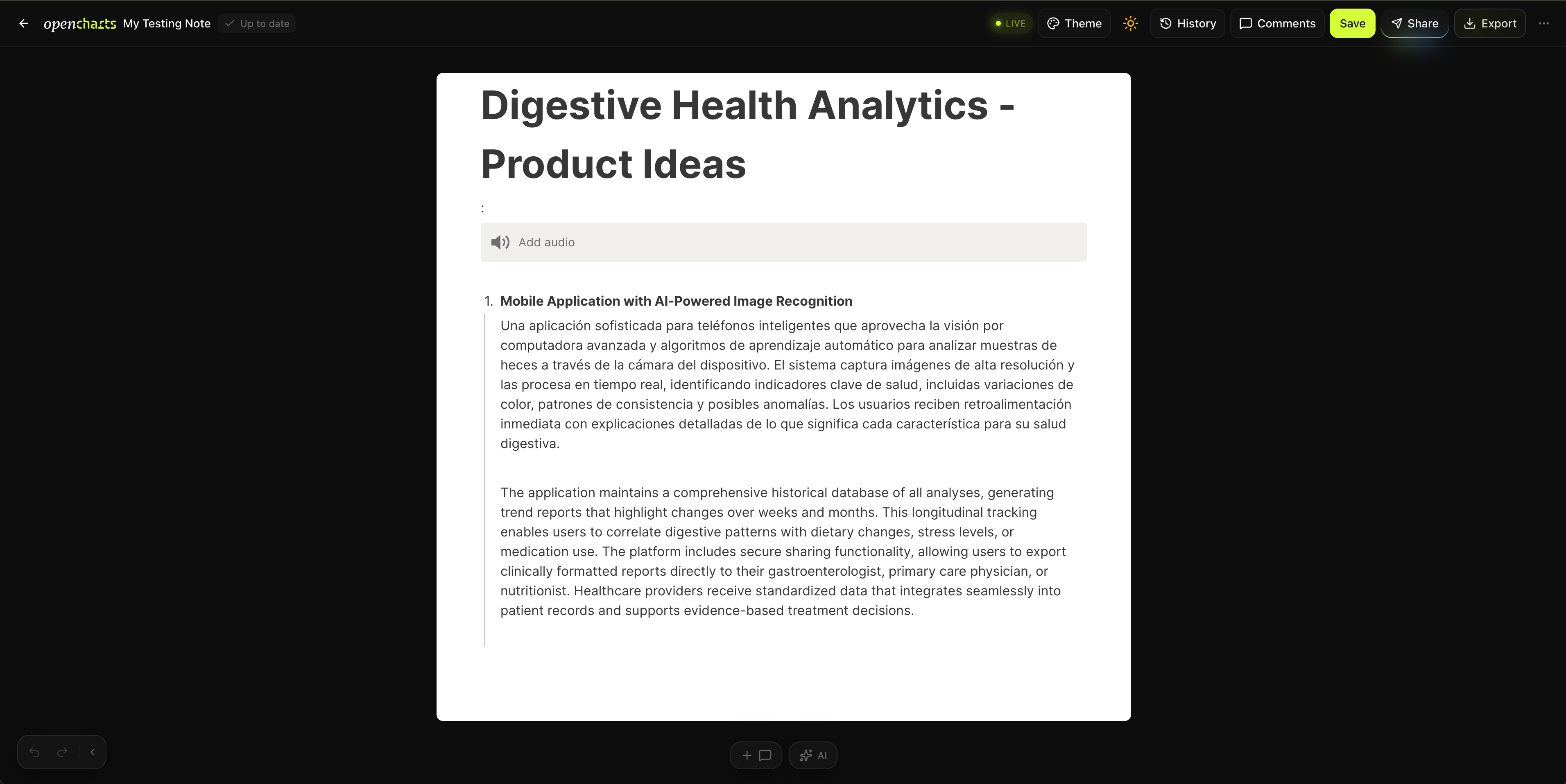 OpenCharts - Screenshot 5 showing product features and functionality