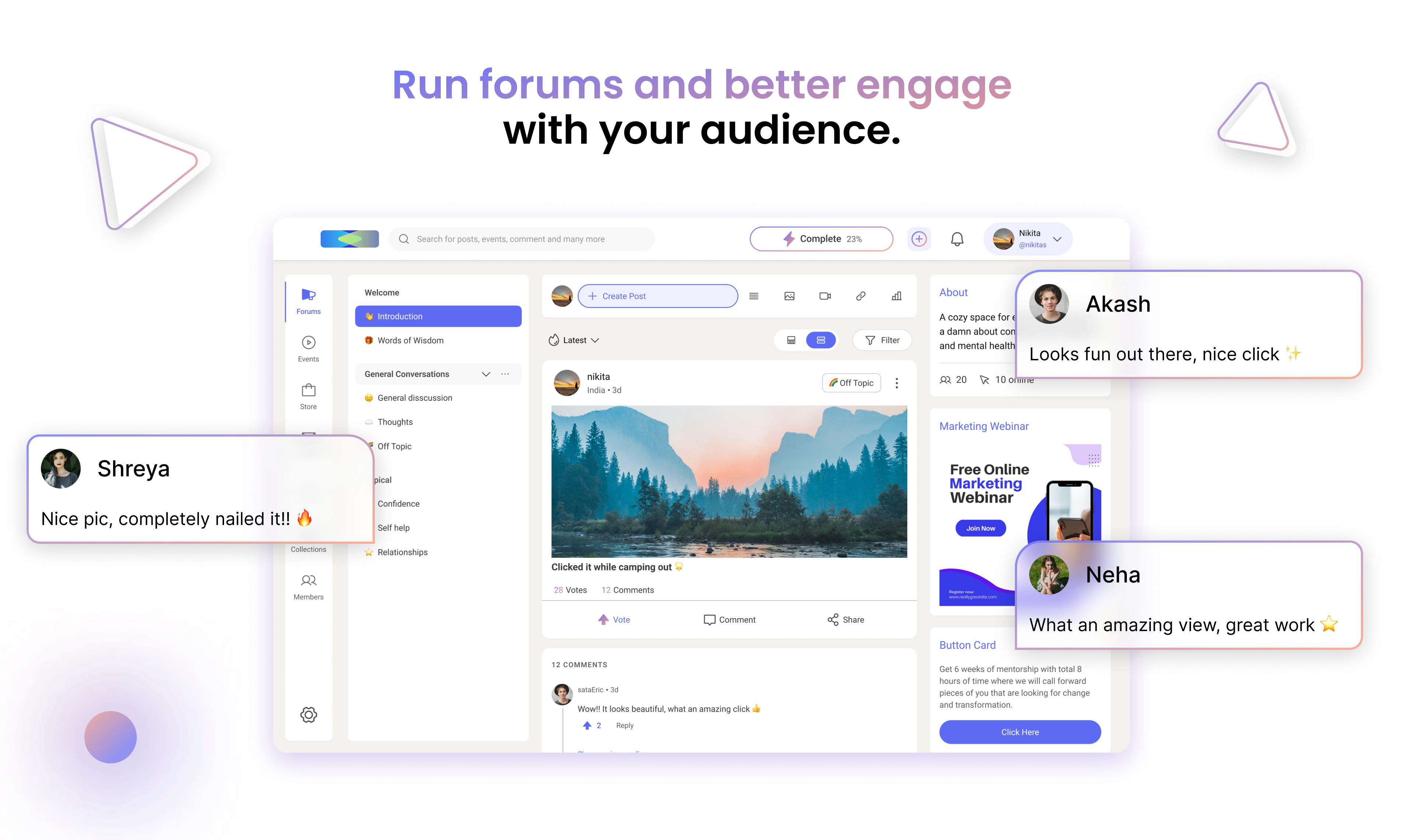 Mídia 3 de Chorar - Plataforma comunitária personalizável