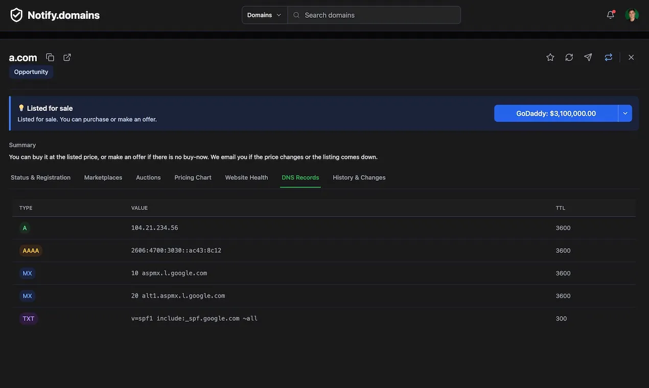 Notify.domains screenshot 6