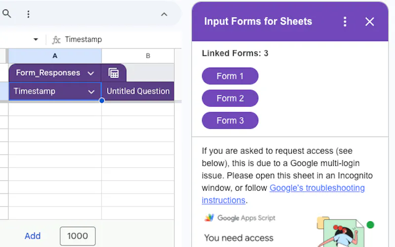 Input Forms for Sheets screenshot 3