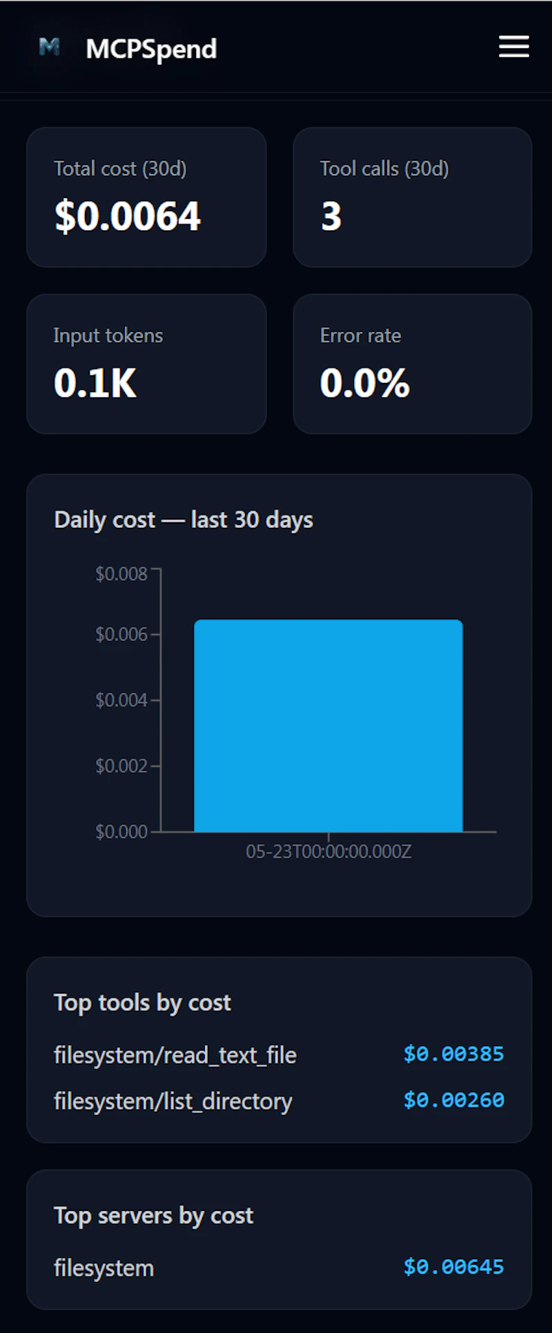 MCPSpend screenshot 1