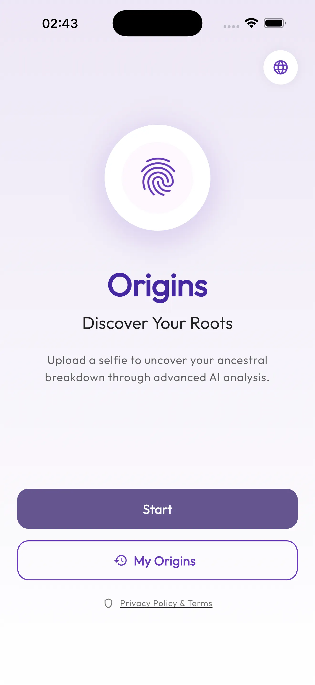 Origins: AI Phenotype Analysis のプロダクトバナー