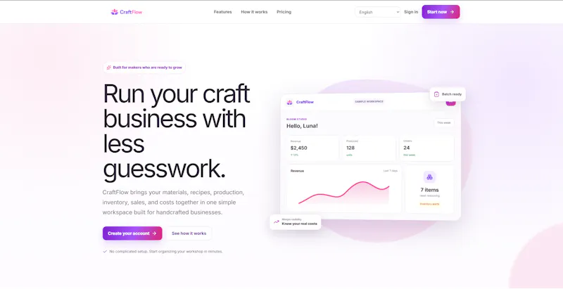 CraftFlow screenshot 1
