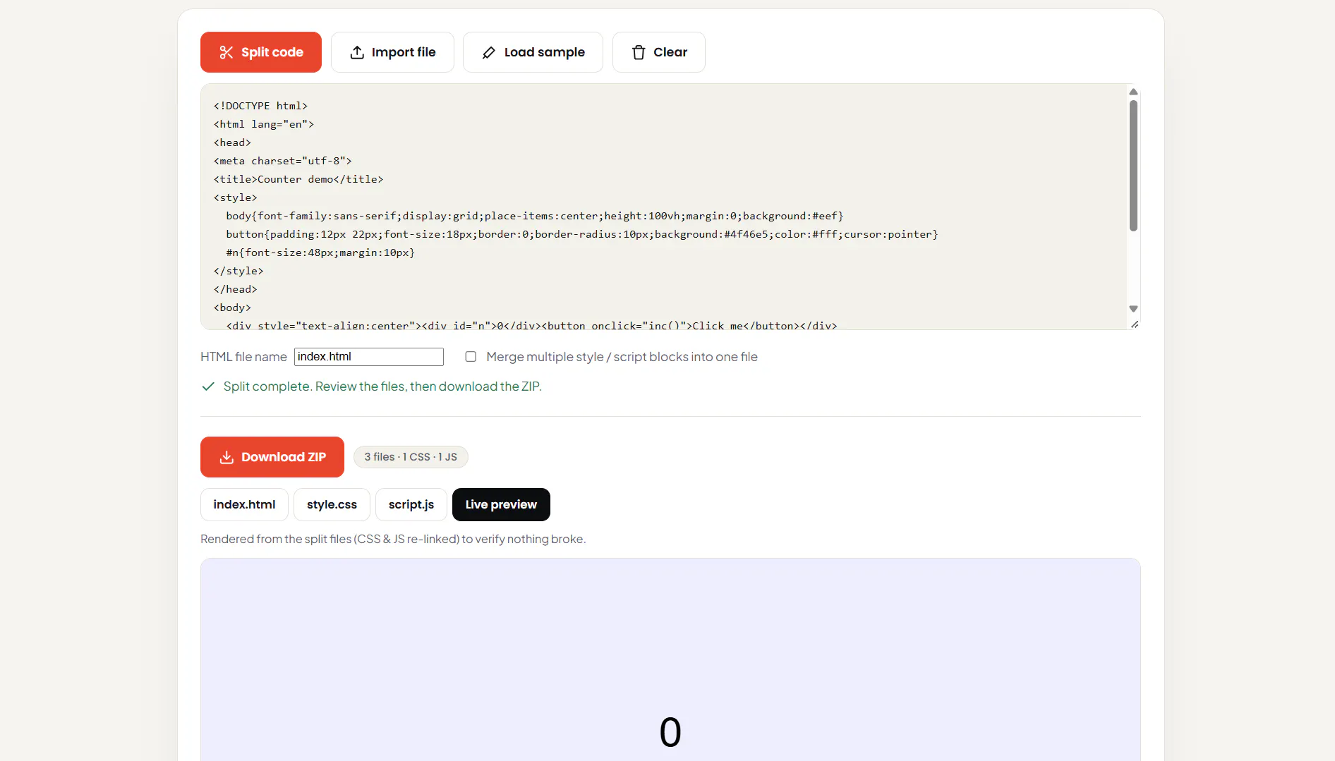 CodeSplitterDex gallery image