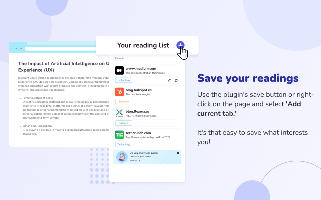 Link later voor Chrome Extension - Organiseer uw leeslijst. media 2