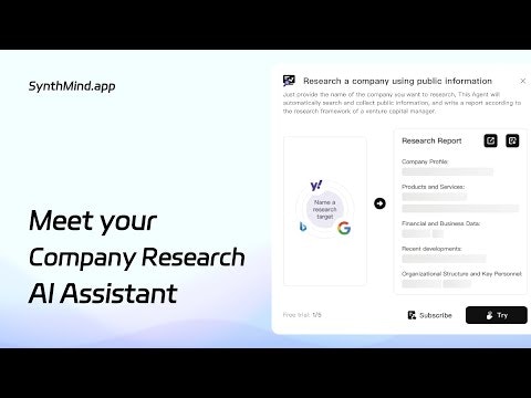 startuptile SynthSearcher AI-Transform company research with AI-powered instant reports