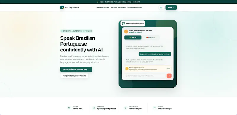 PortuguesePal - Free Portuguese Partner screenshot 1