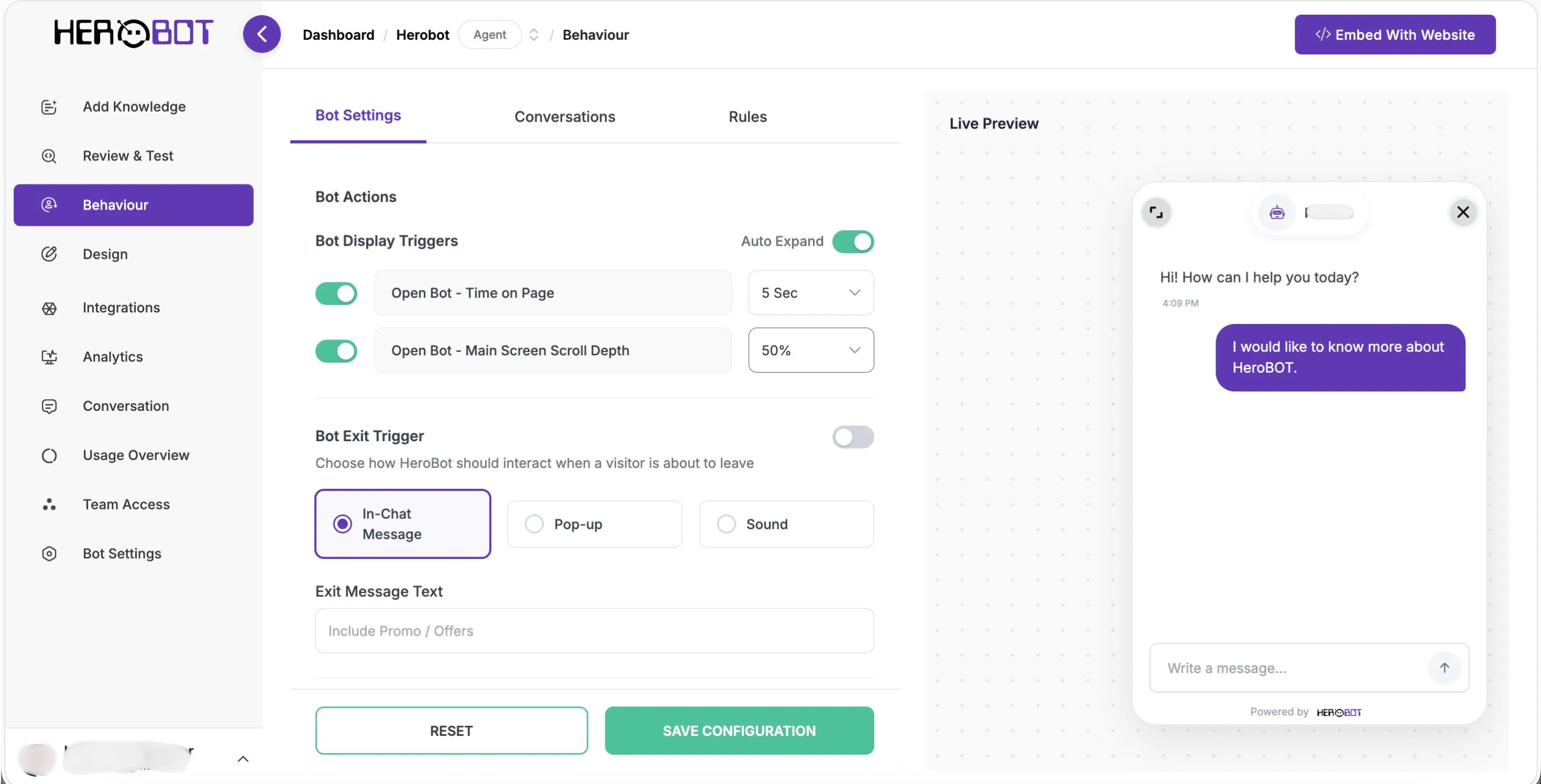 Herobot: Make your website intelligent gallery image