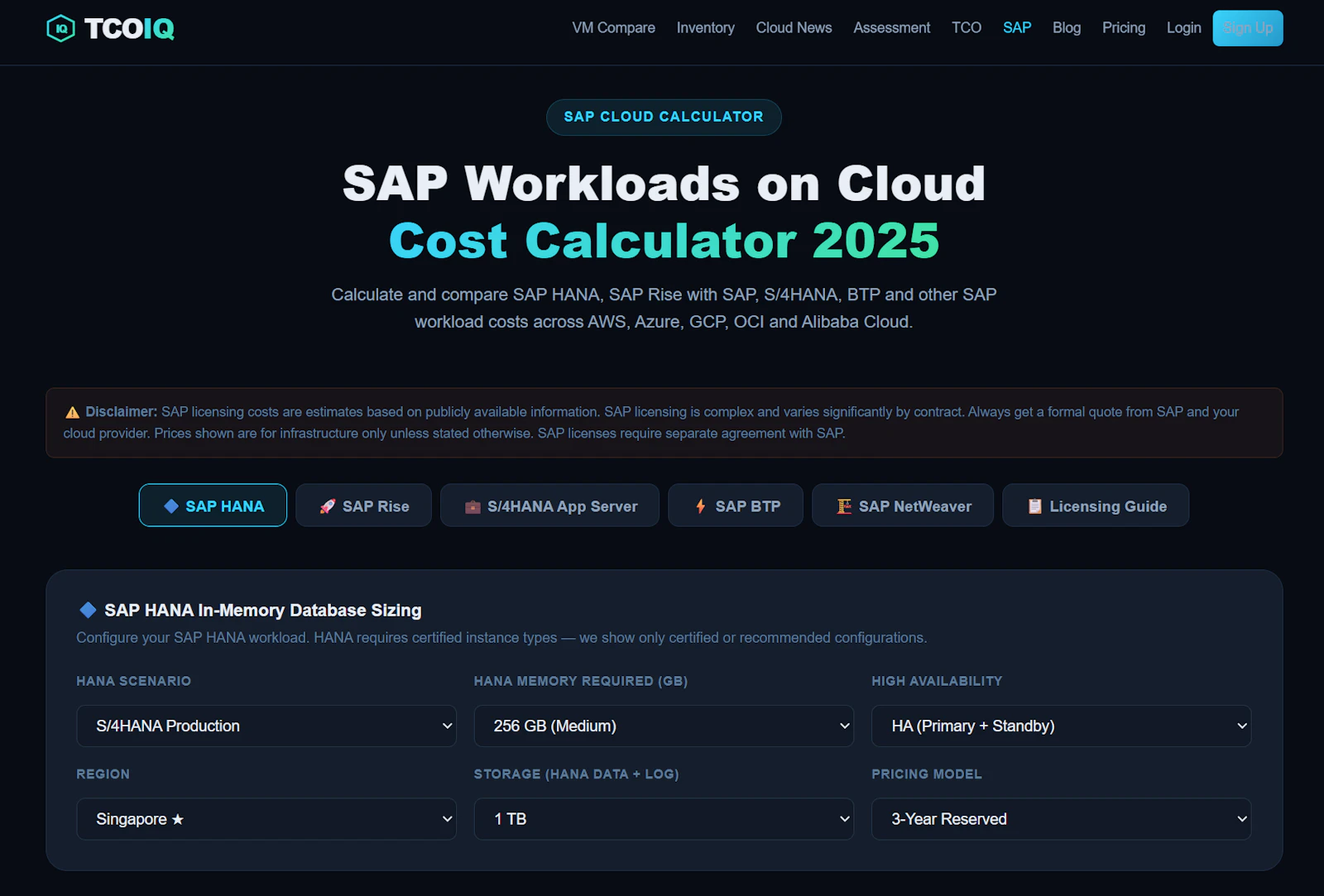 TCOIQ - Free Cloud Cost & TCO Calculator screenshot 3