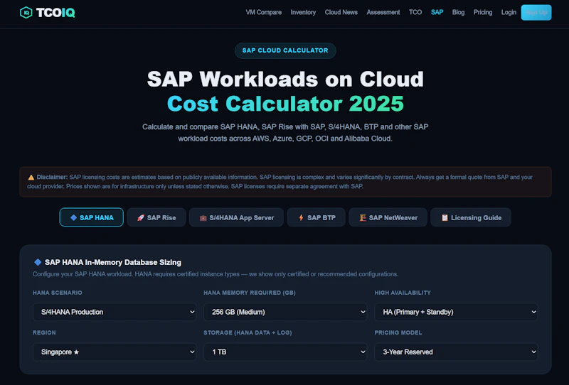 TCOIQ - Free Cloud Cost & TCO Calculator screenshot 3