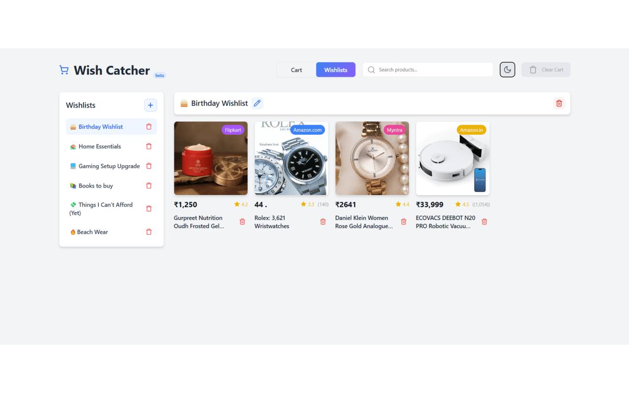 Wish Catcher - Aggiungi prodotti da molti siti in un carrello unificato e liste media 5
