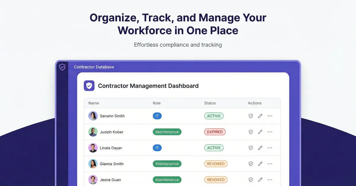 Contractor Access Management 제품 배너