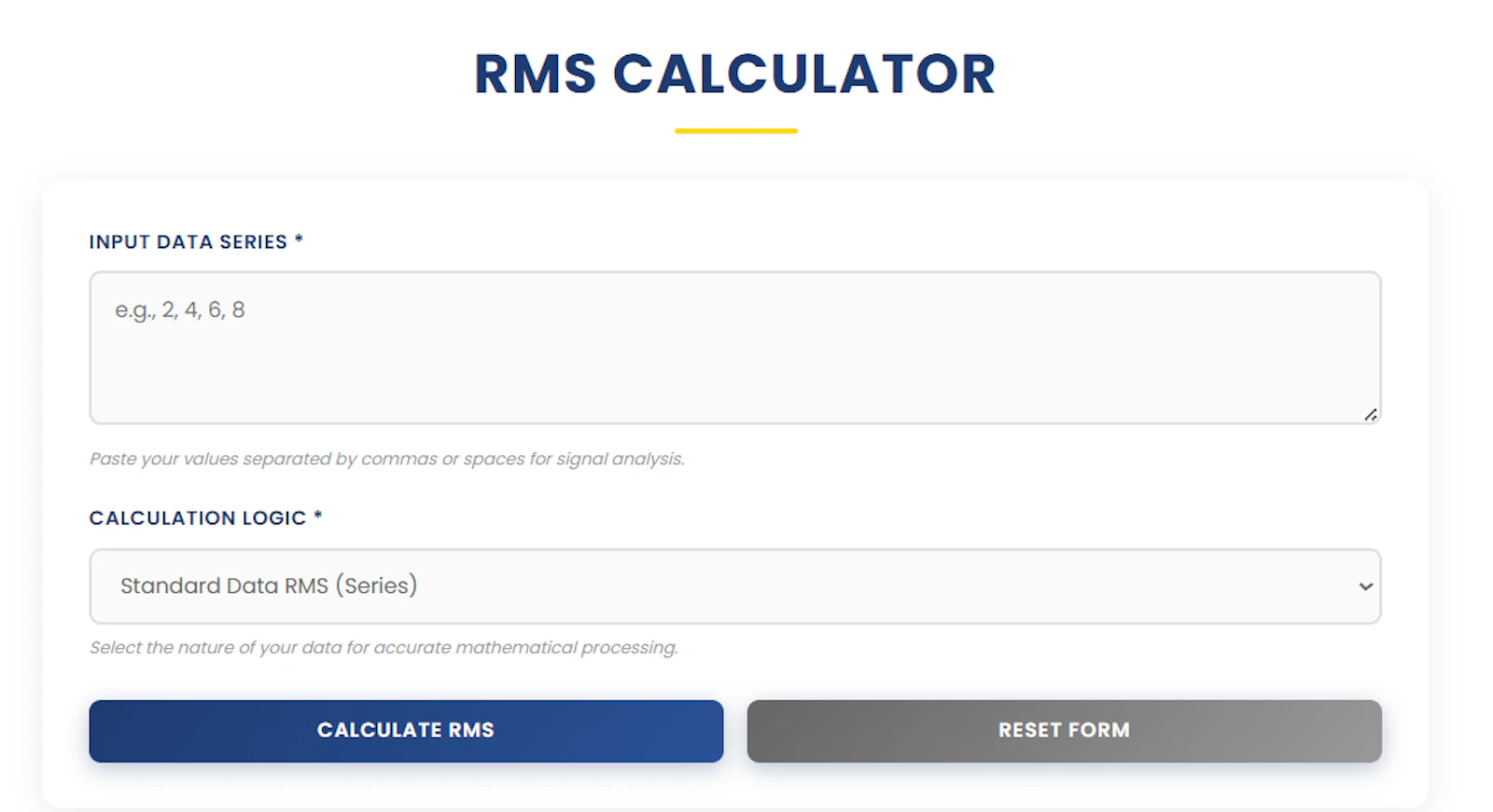 Rms Insurance Tool RMS Calculator | Ease Tools - Calculate root mean square (RMS) values ...