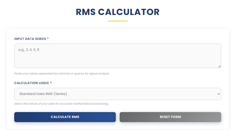 RMS Calculator | Ease Tools screenshot 1