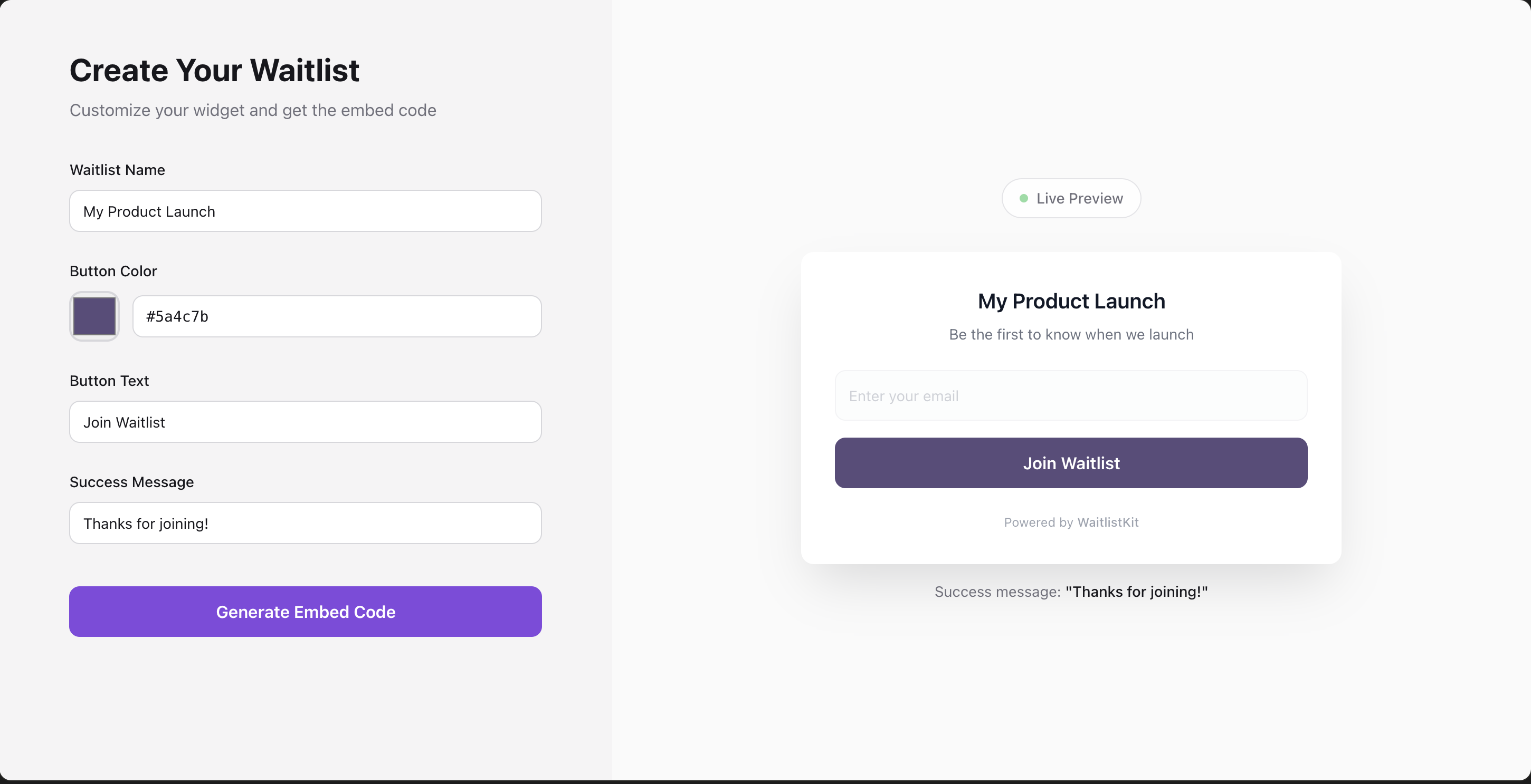 WaitlistKit - Screenshot 3 showing product features and functionality