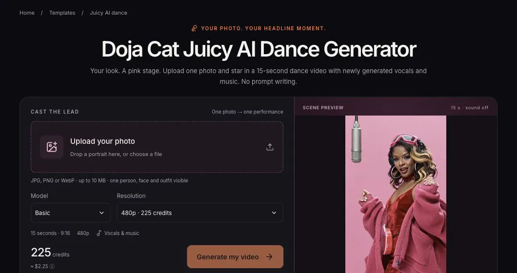 Doja Cat Juicy AI Dance Generator gallery image