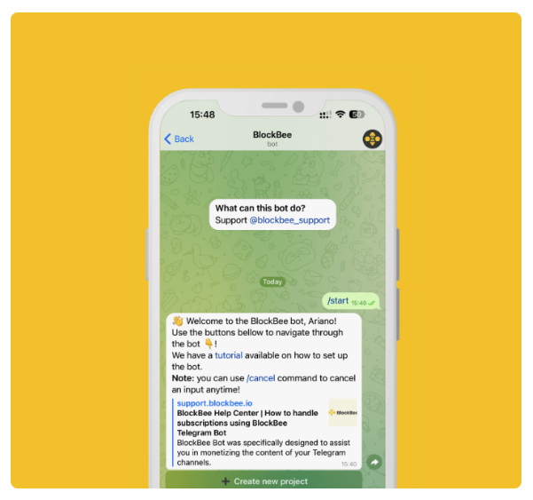 Telegramm -Abonnement Bot - Blockbee