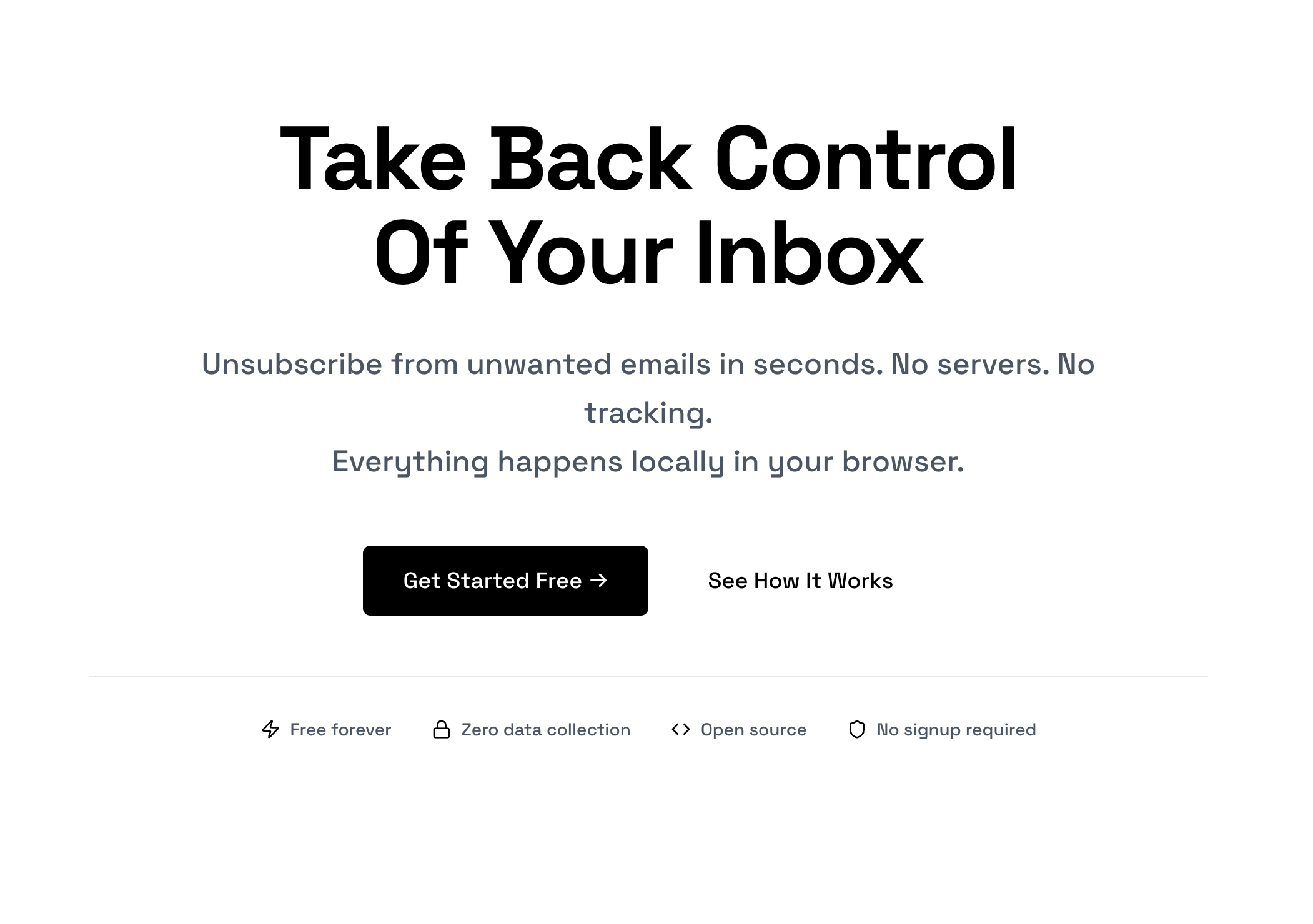 QuiteInbox - Main screenshot showing features and interface