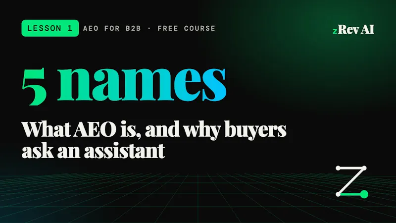AEO for B2B by zRev AI screenshot 1 (video preview)