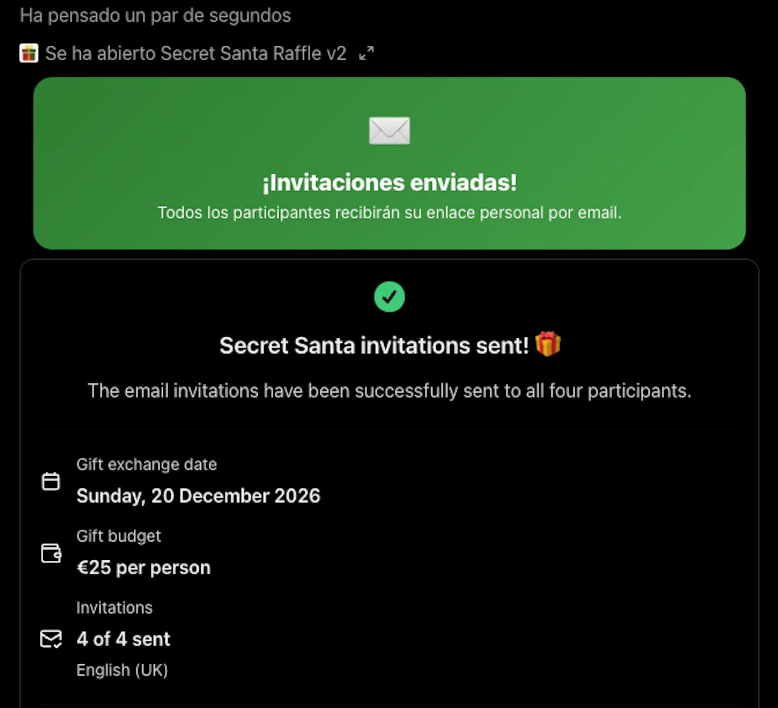 Secret Santa Raffle MCP screenshot 5