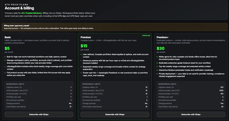 xFinance – xAI Options OS for HNWI screenshot 7