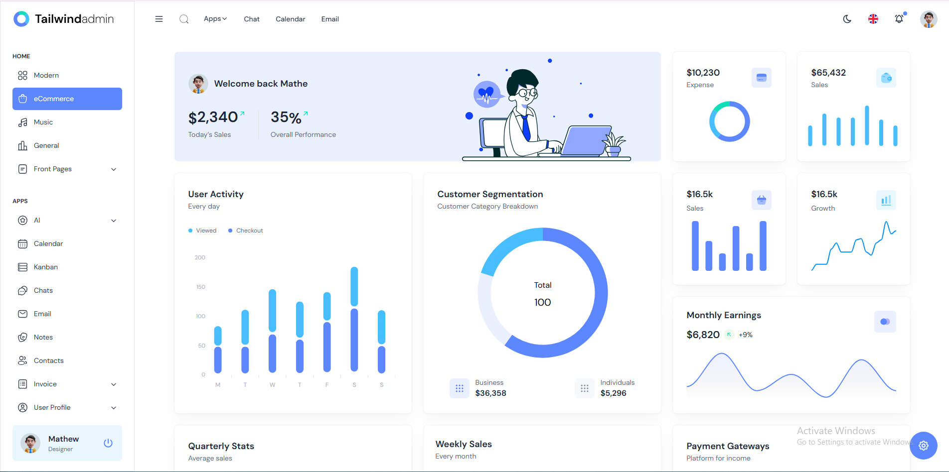 Tailwindadmin gallery image