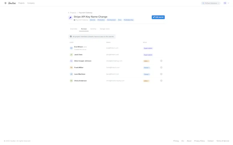 Vaultez -- Secret Management screenshot 1