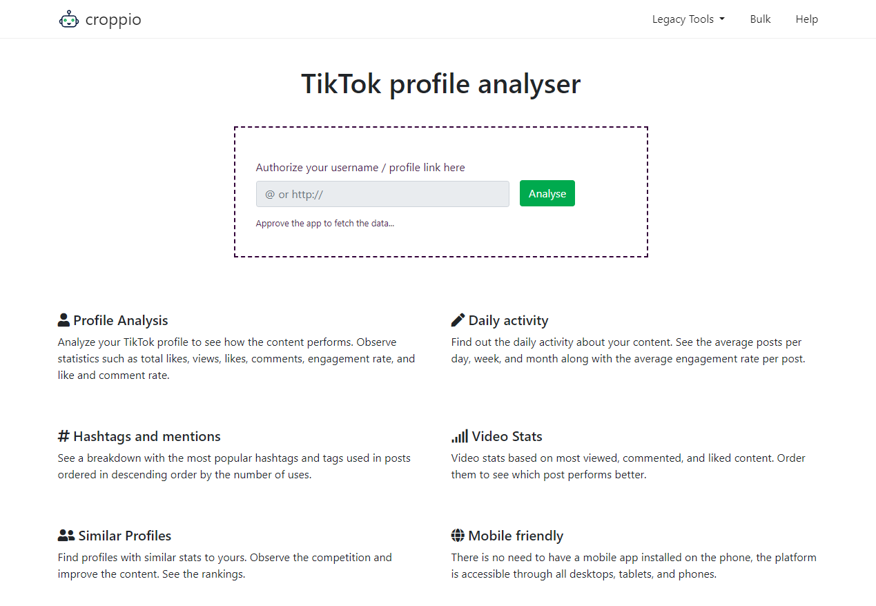 Media Croppio - Analisis profil tiktok percuma 1
