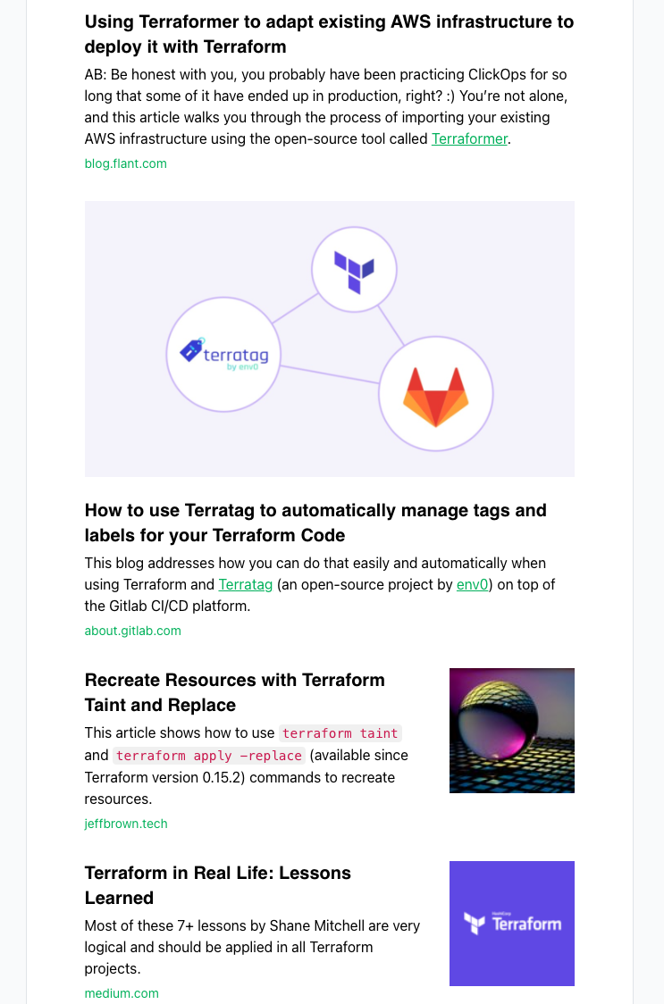 Terraform Weekly Newsletter gallery image