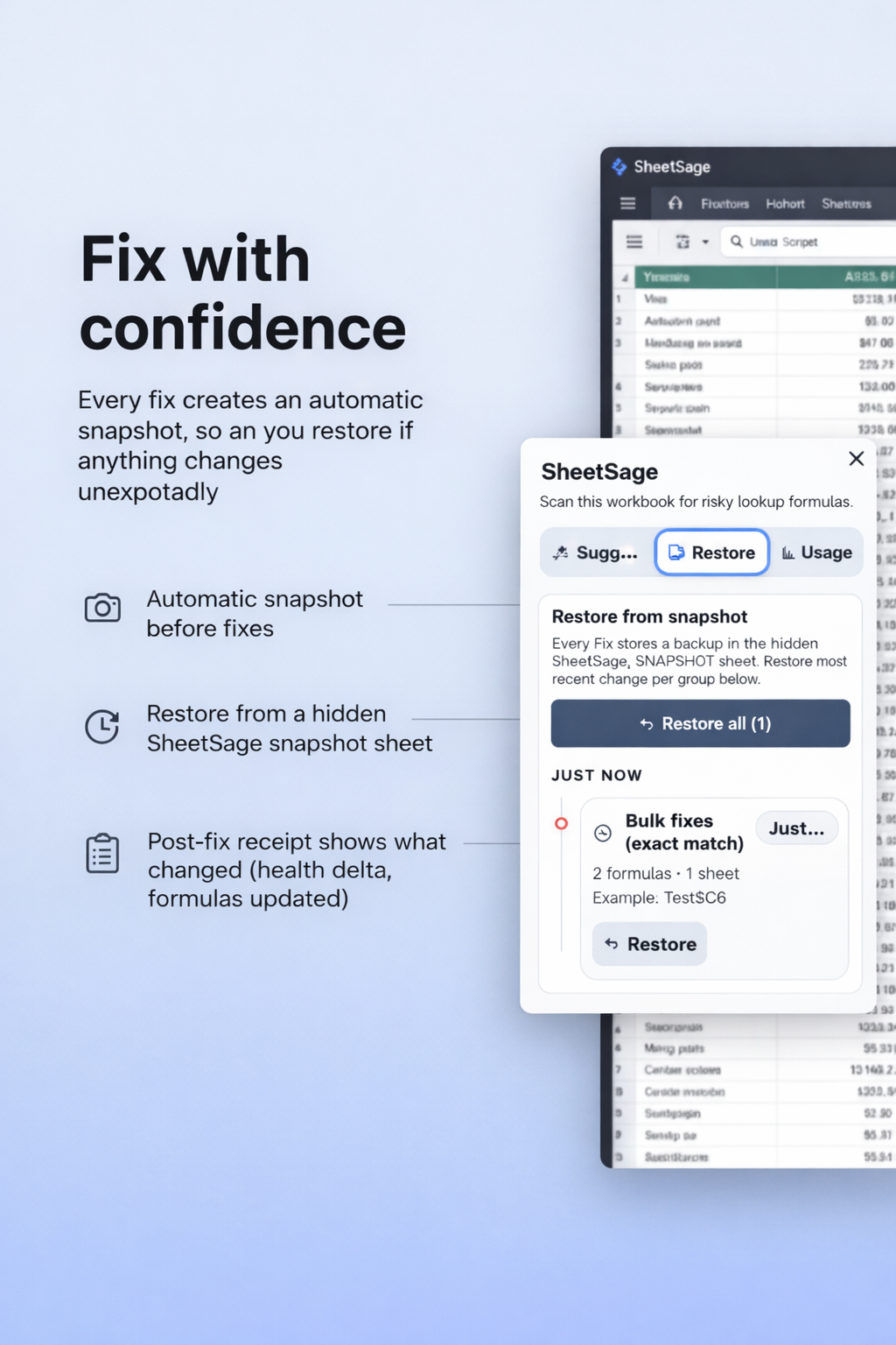 SheetSage - Screenshot 3 showing product features and functionality