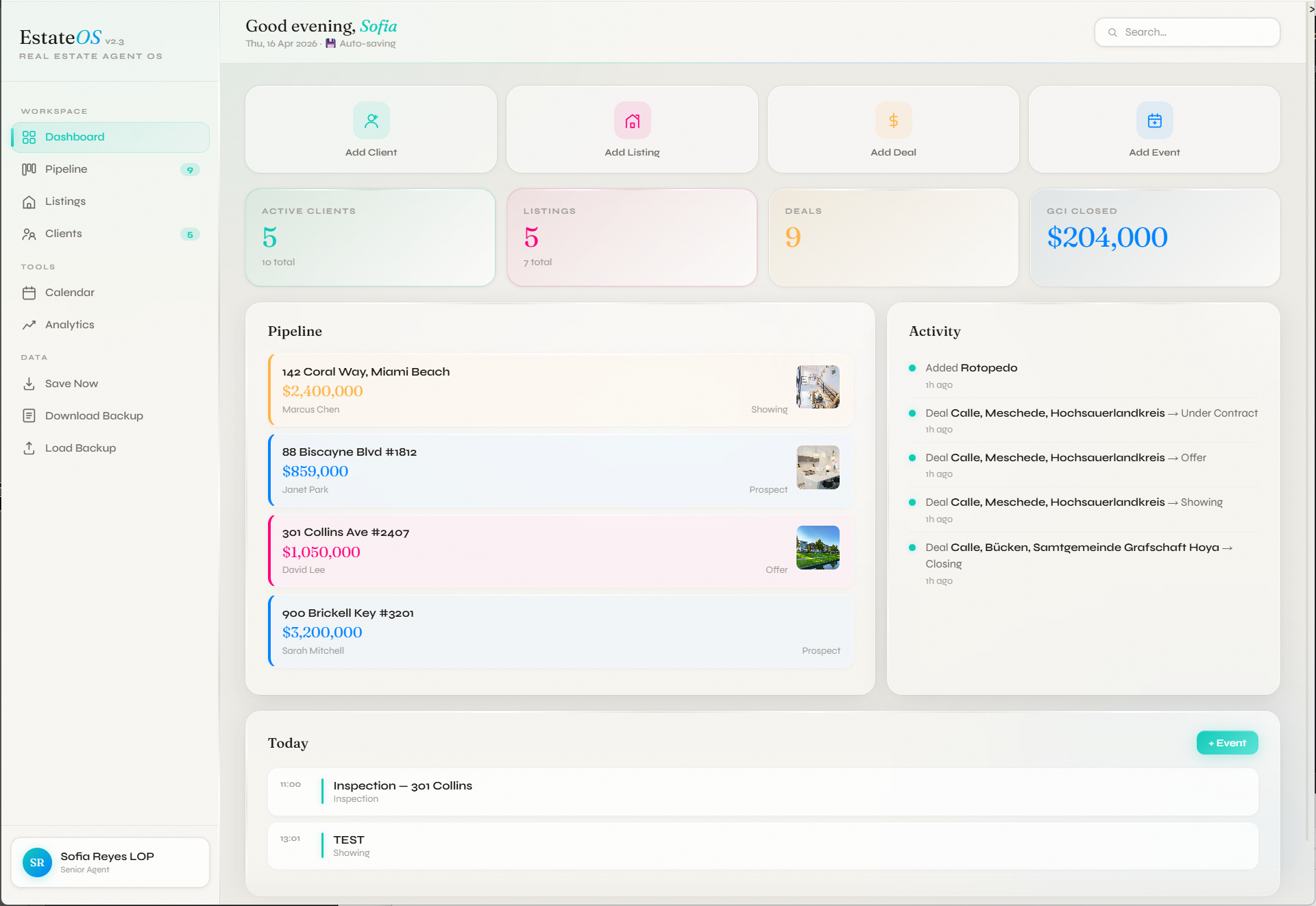 EstateOS - Real Estate Agent Dashboard gallery image