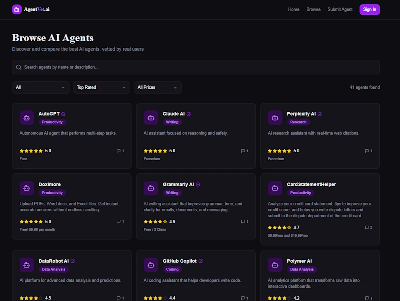 AgentVet.ai screenshot 2