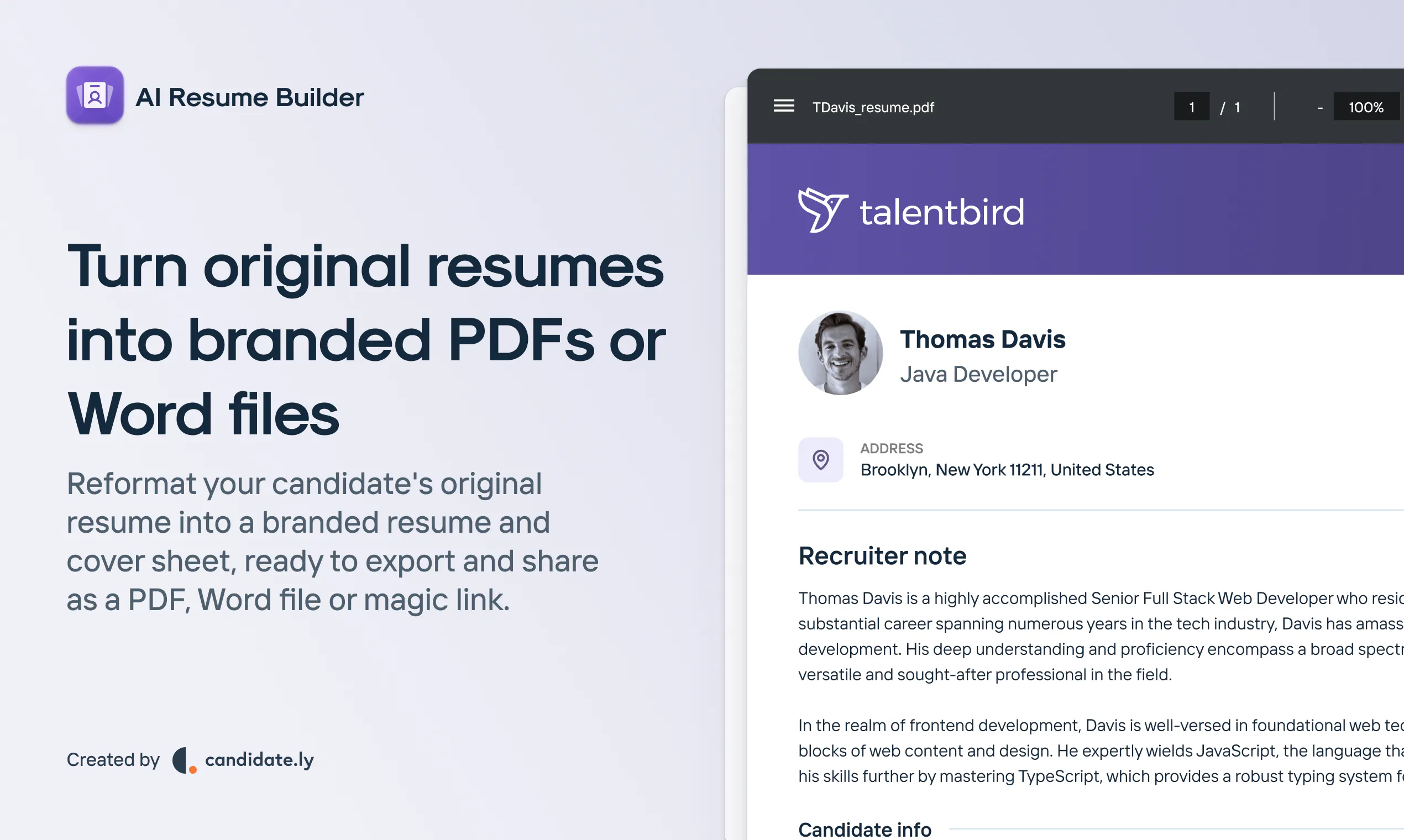 AI Resume Builder for Recruiters  gallery image