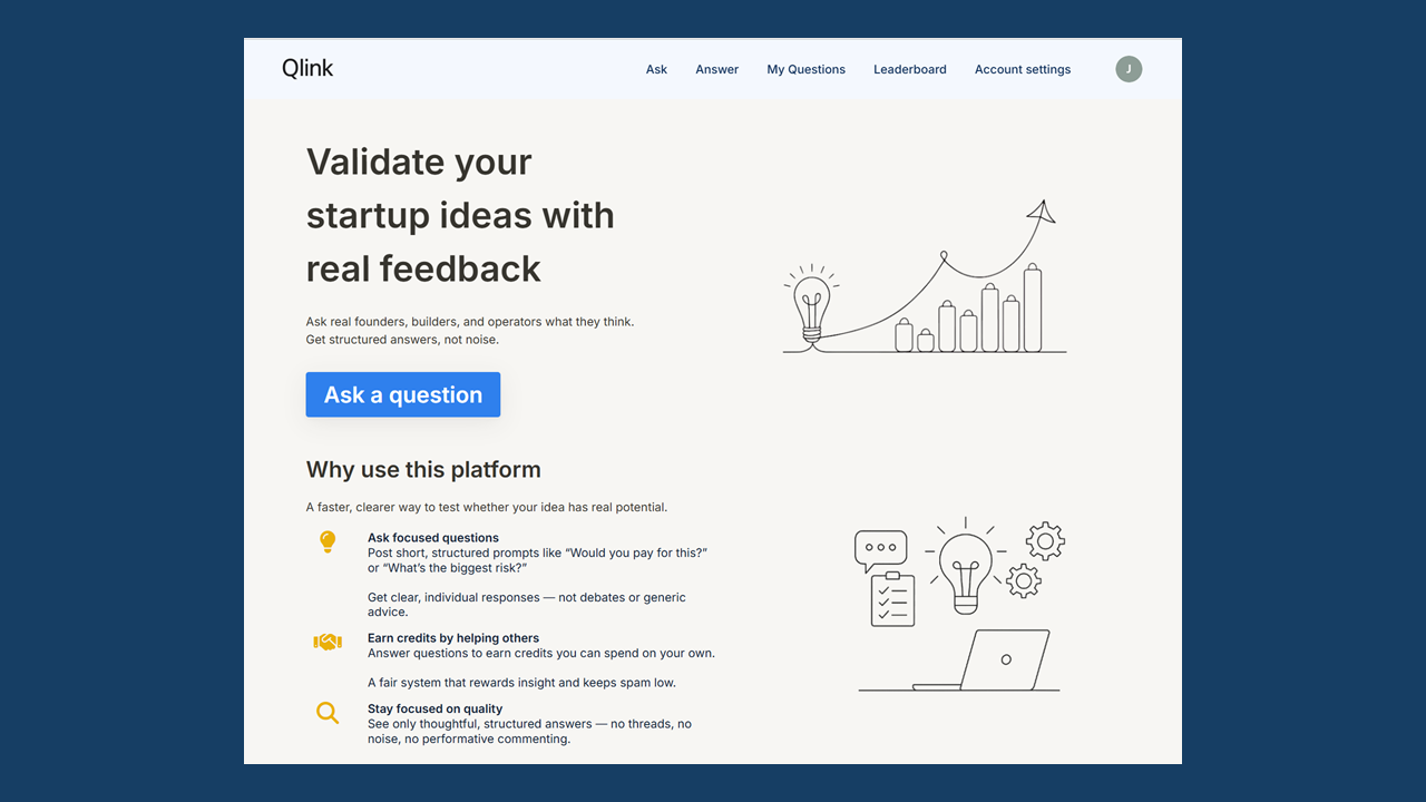 Qlink - Main screenshot showing features and interface