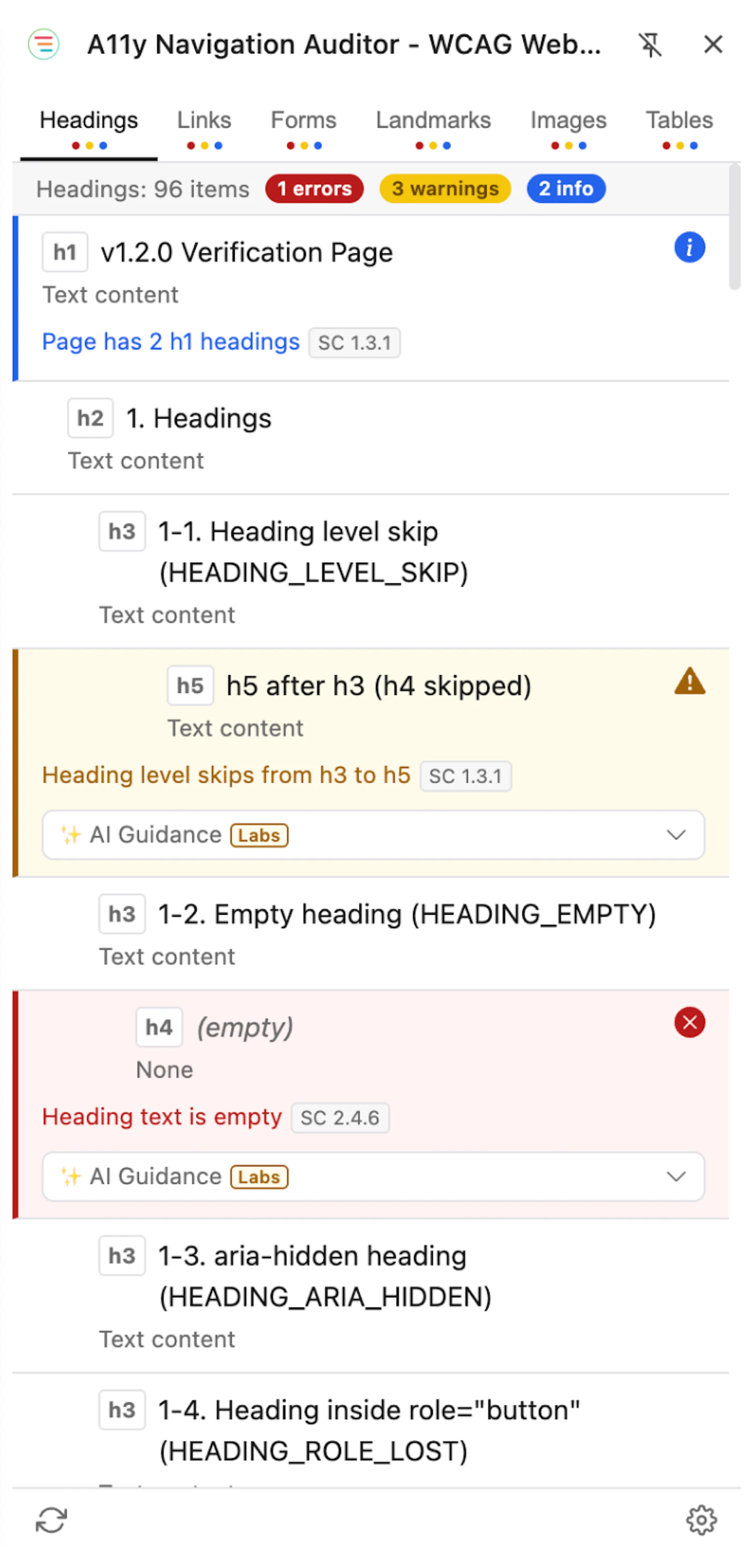 A11y Navigation Auditor screenshot 3