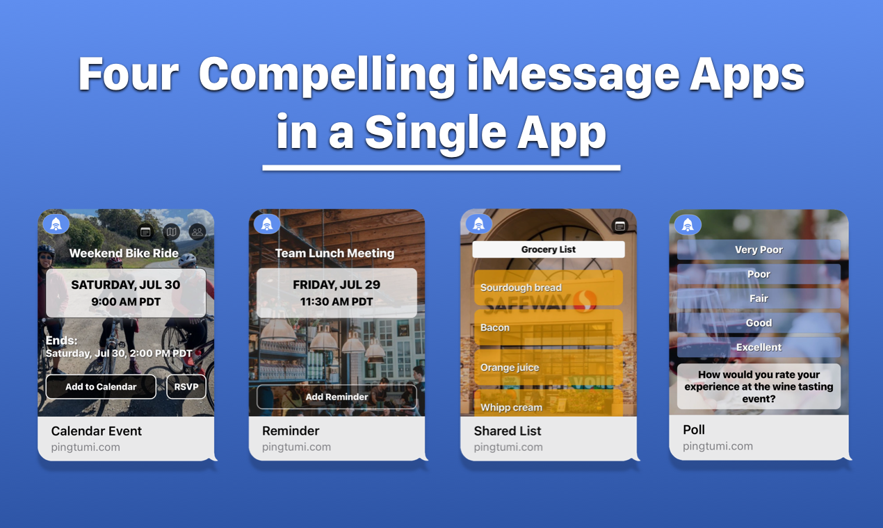 Apple IMessage için Pingtumi Bol Pack - Tek bir uygulamadaki en ilgi çekici iMessage uygulamalarından dördü medya 1