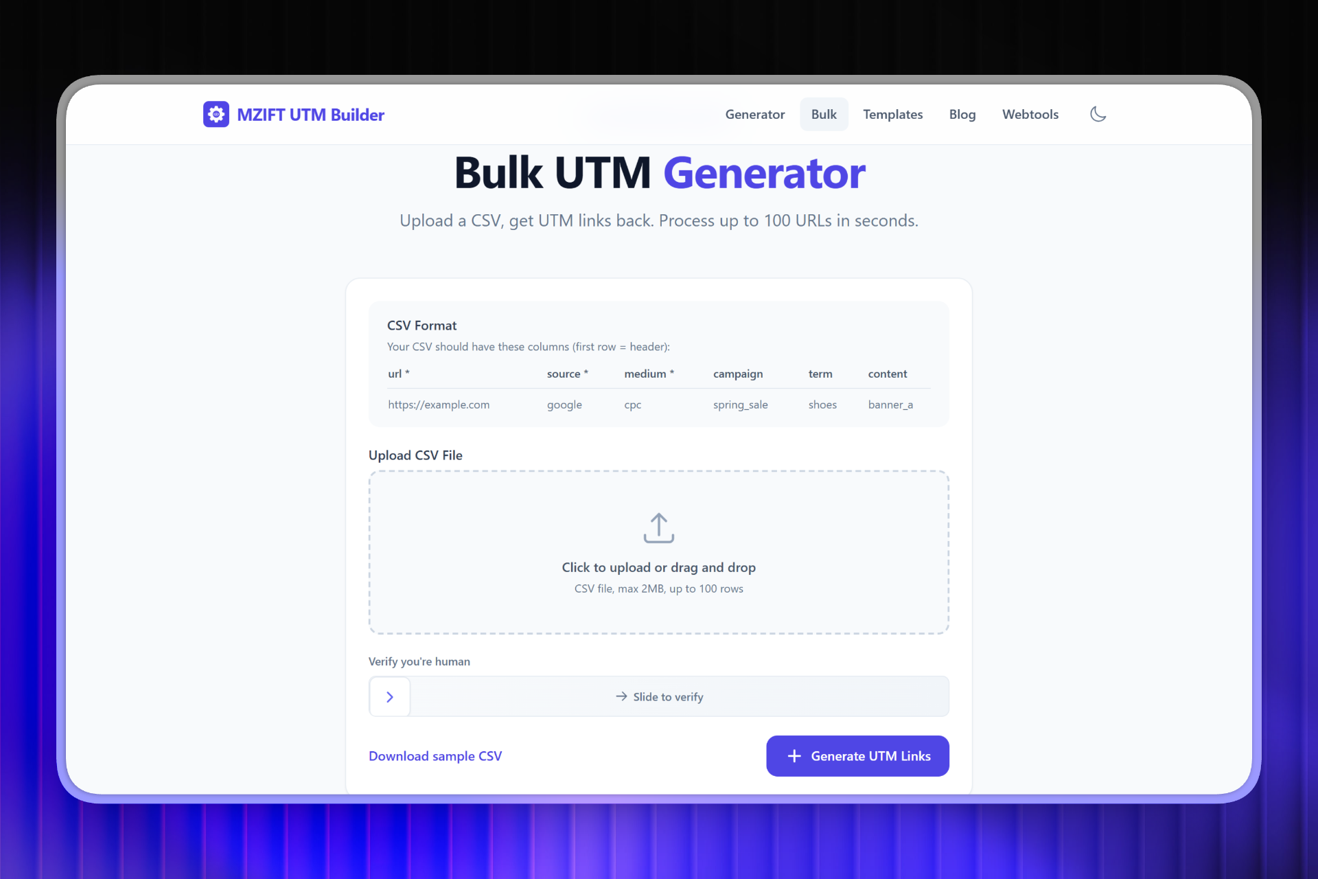 MZIFT UTM Builder gallery image