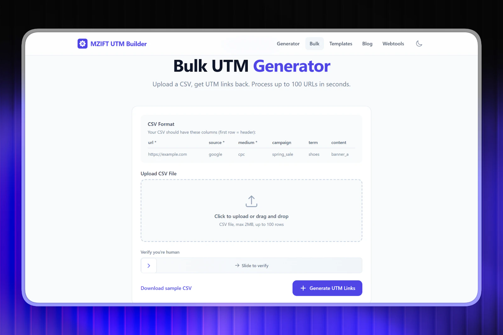 MZIFT UTM Builder screenshot 1