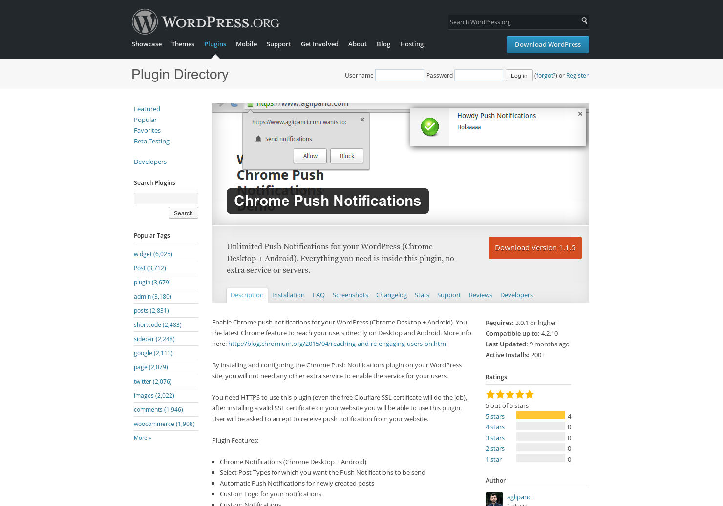 Chrome Push Notifications for Wordpress